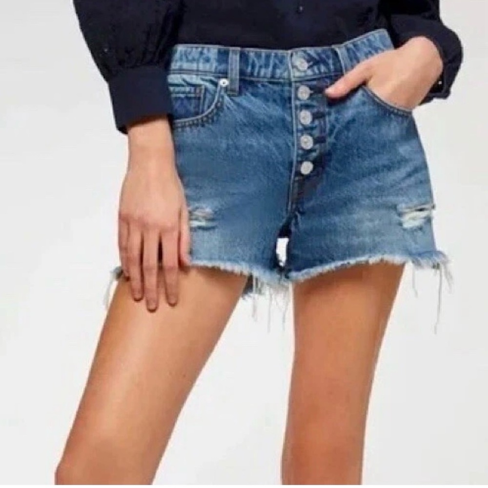 7 For All Mankind Blue Jean Shorts